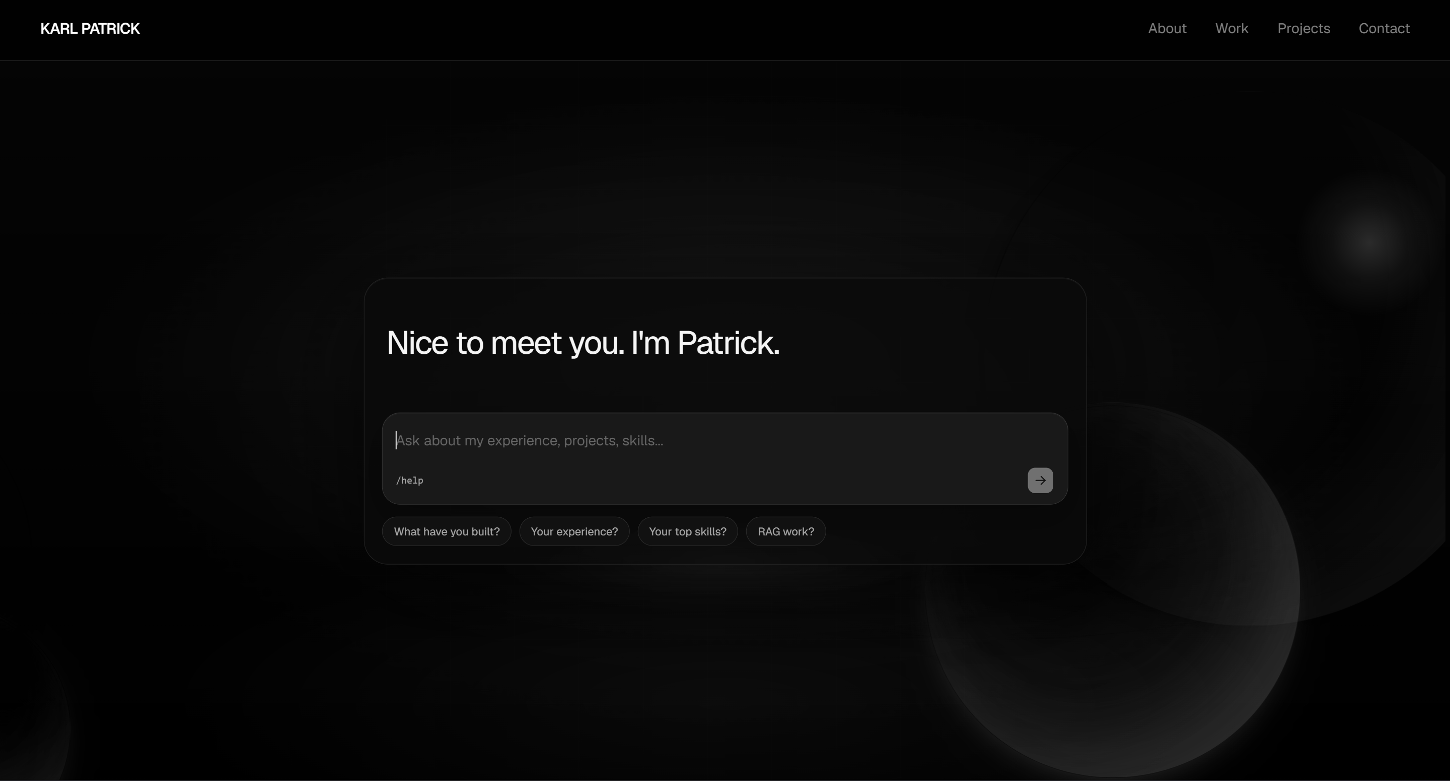 Portfolio RAG assistant interface